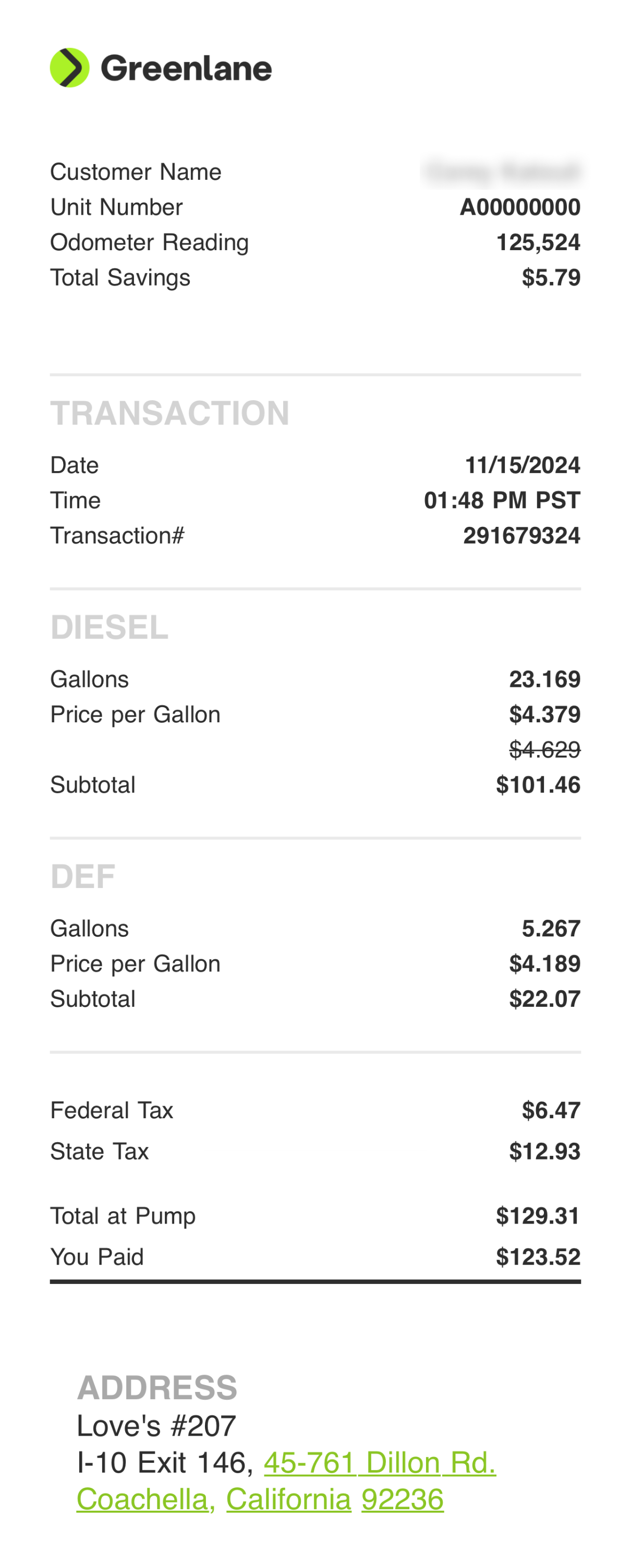 email receipt